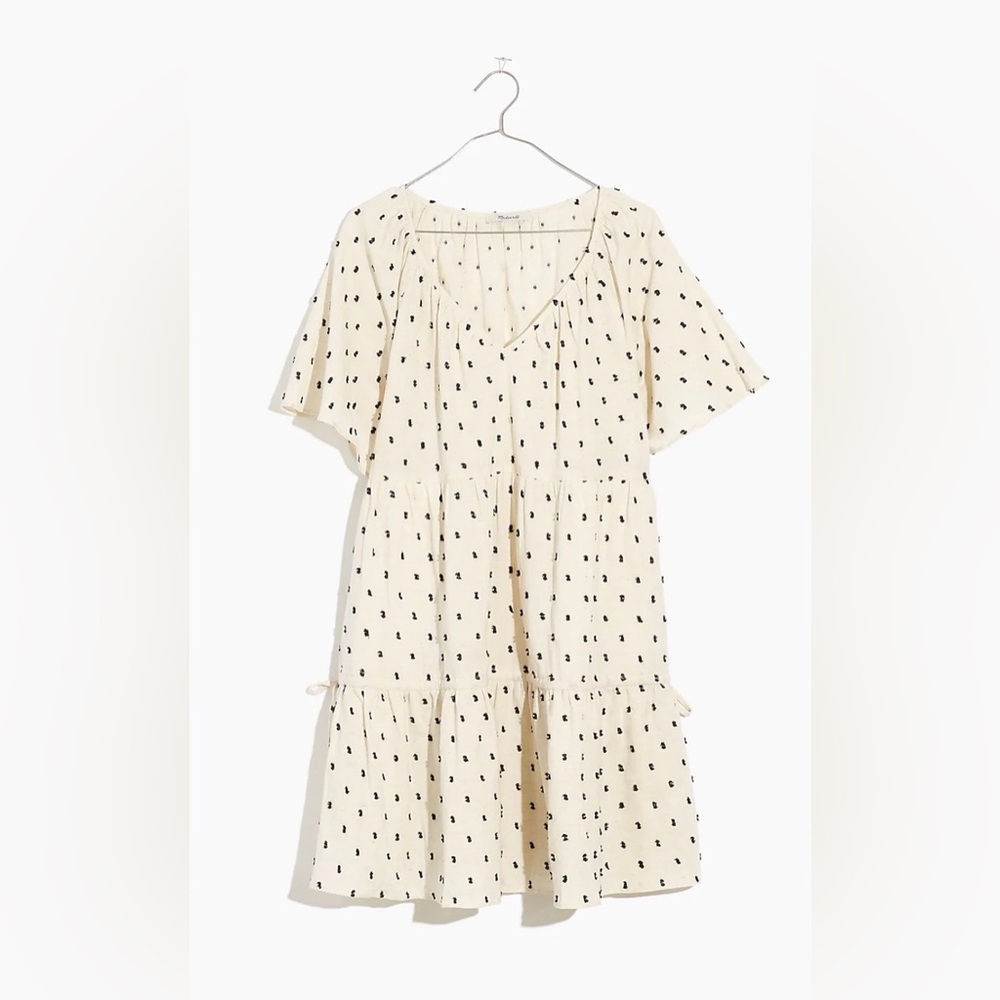 Madewell Cotton-Linen Lorelei Mini Dress in Clip Dot - New With Tags
